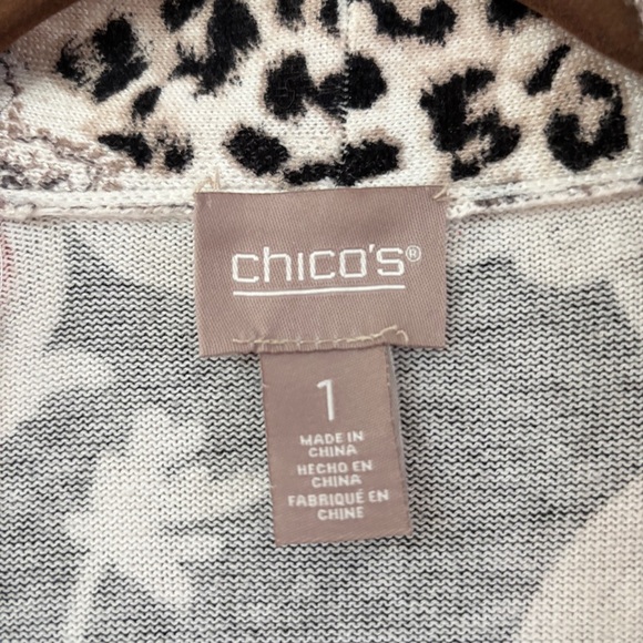 Chico's Size 1 Red Black Animal Print Paisley Mixed‎ Print Chicos Size Medium - Picture 6 of 11